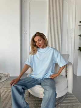 Футболка жіноча оверсайз Summer блакитна SUMMERBLUE-1 фото
