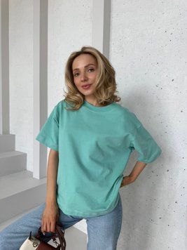Футболка жіноча оверсайз двунитка Jemma мʼятна JEMMAMYAT-1 фото